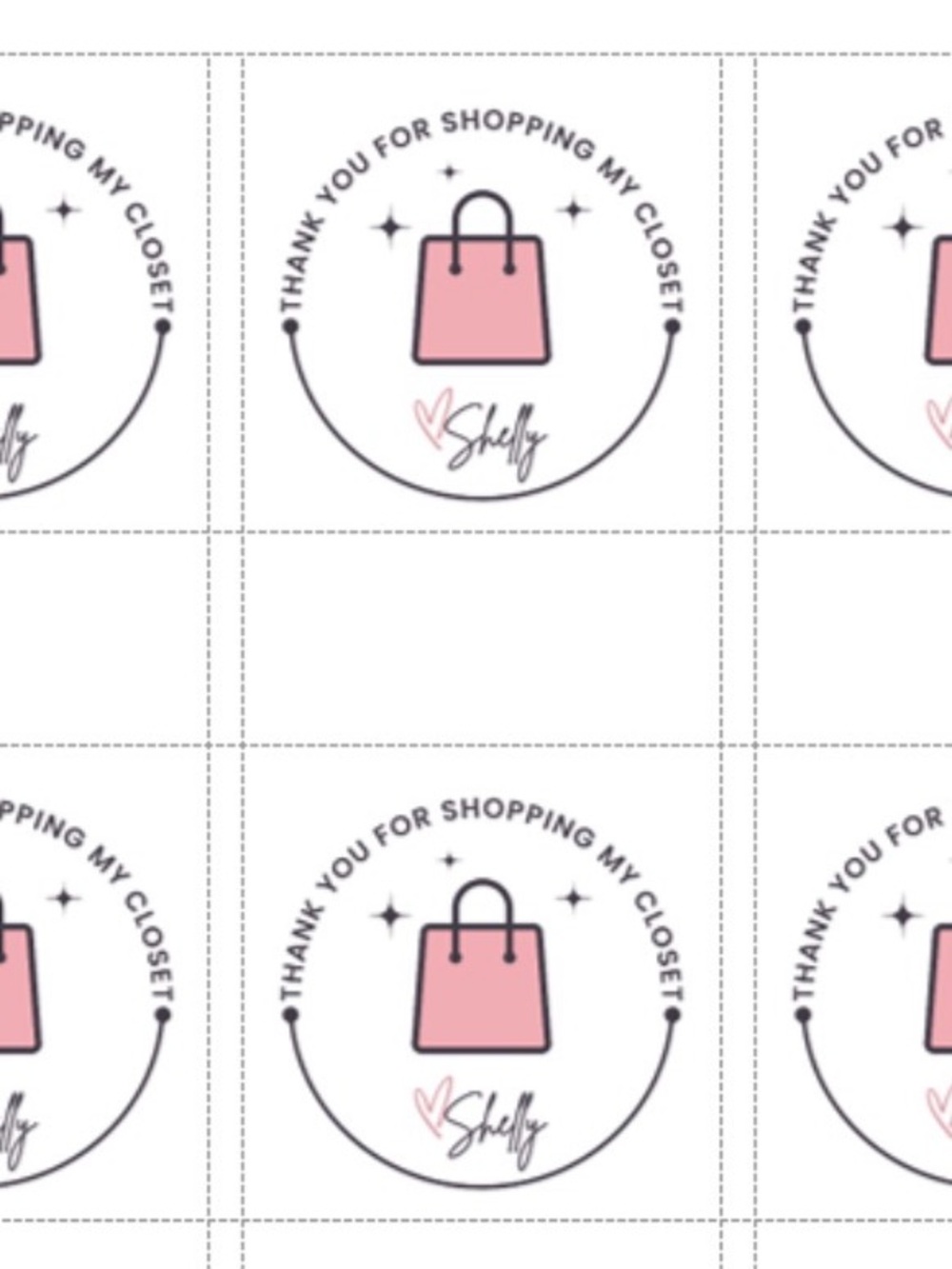 54 Customizable Round Thank You Stickers -  2.5” Diameter Matte White - Picture 4 of 5